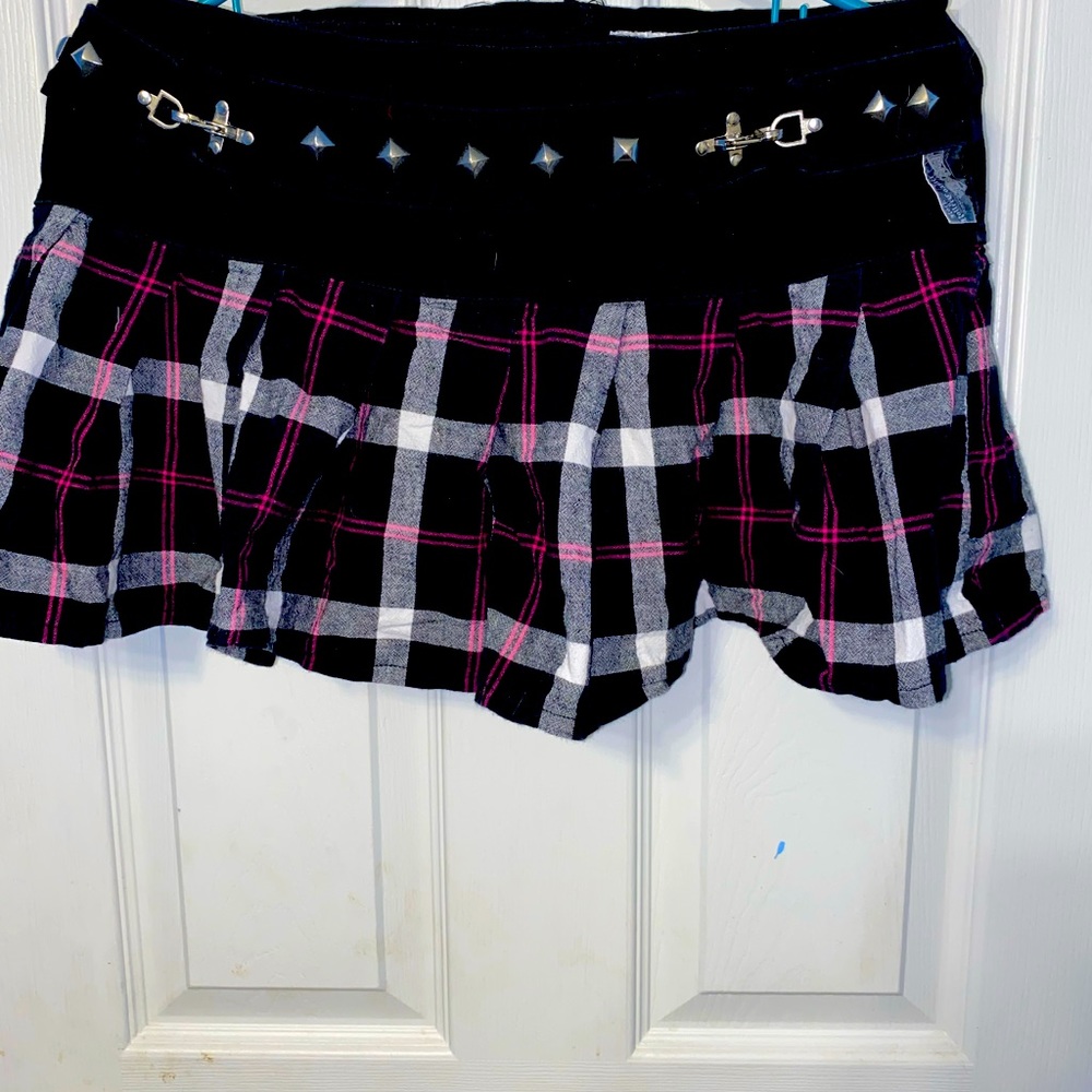 Aerosmith plaid mini skirt